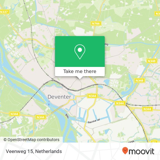 Veenweg 15, 7416 BA Deventer kaart