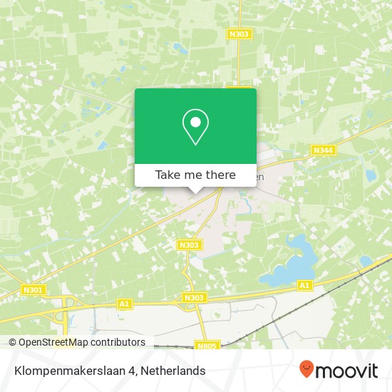 Klompenmakerslaan 4, 3781 DR Voorthuizen kaart