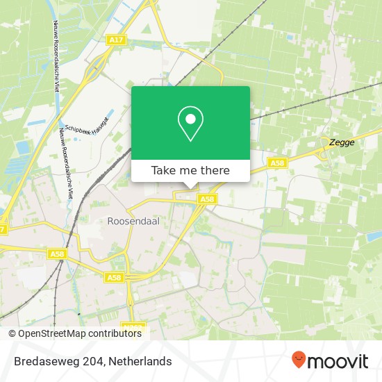 Bredaseweg 204, 4702 KX Roosendaal kaart