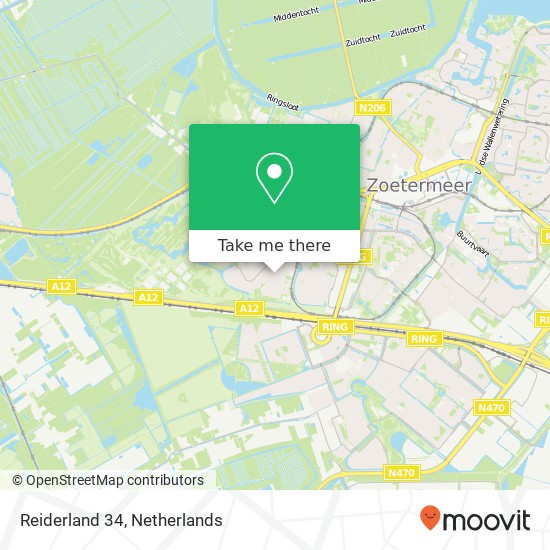 Reiderland 34, 2716 AM Zoetermeer kaart