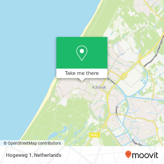 Hogeweg 1, 2225 CT Katwijk aan Zee kaart