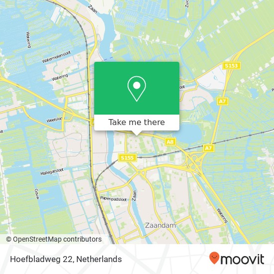 Hoefbladweg 22, 1508 CB Zaandam kaart