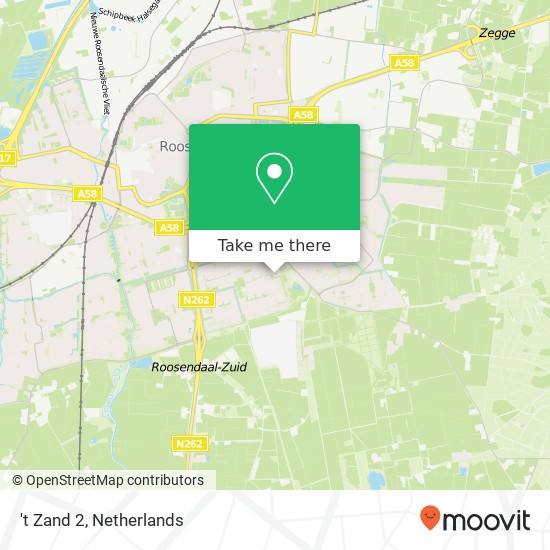 't Zand 2, 4707 VX Roosendaal kaart