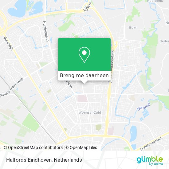 Halfords Eindhoven kaart