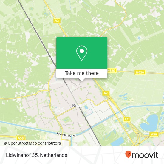 Lidwinahof 35, 5683 DR Best kaart