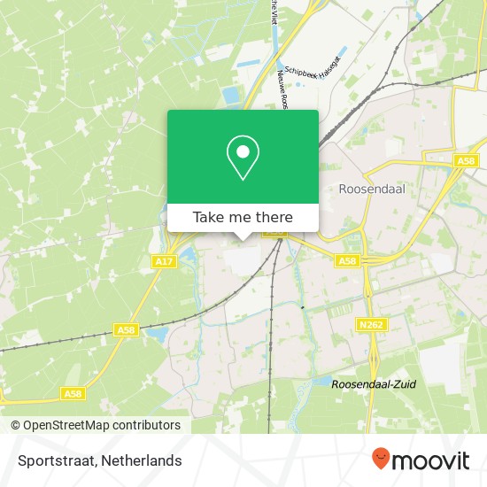 Sportstraat, Sportstraat, 4708 Roosendaal, Nederland kaart