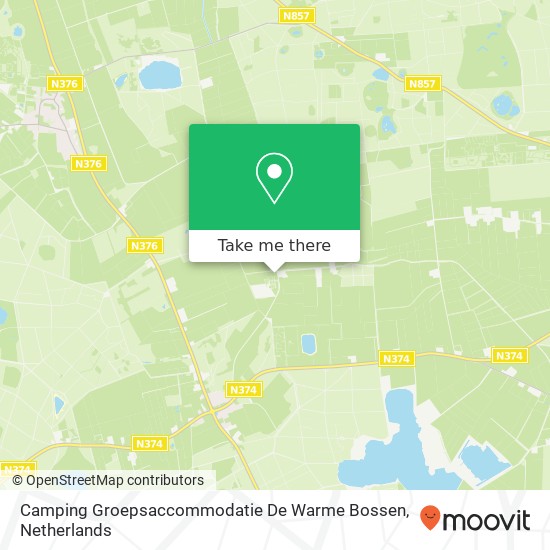 Camping Groepsaccommodatie De Warme Bossen kaart