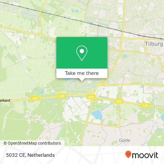 5032 CE, 5032 CE Tilburg, Nederland kaart