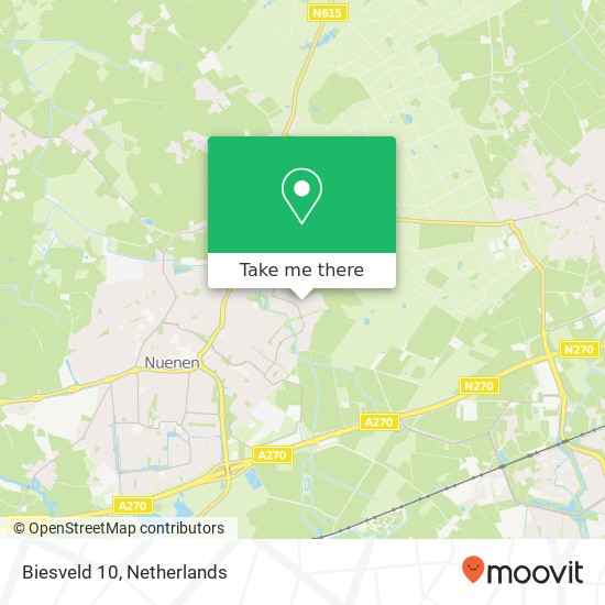 Biesveld 10, 5673 BN Nuenen kaart