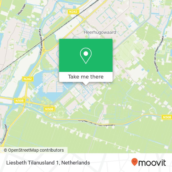 Liesbeth Tilanusland 1, 1705 JH Heerhugowaard kaart