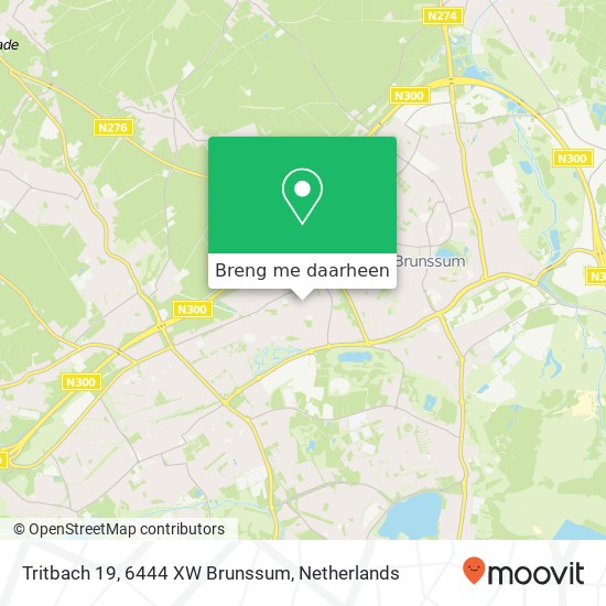 Tritbach 19, 6444 XW Brunssum kaart