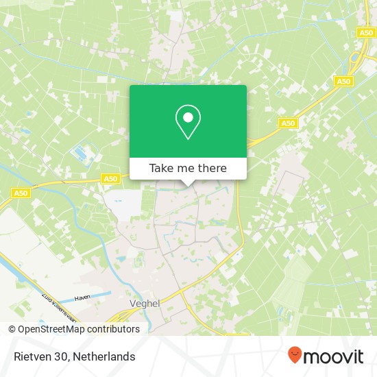 Rietven 30, 5464 PH Veghel kaart