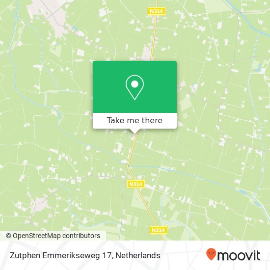Zutphen Emmerikseweg 17, Zutphen Emmerikseweg 17, 7227 DG Toldijk, Nederland kaart