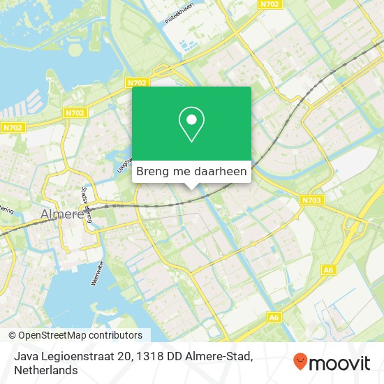 Java Legioenstraat 20, 1318 DD Almere-Stad kaart