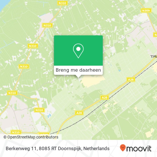 Berkenweg 11, 8085 RT Doornspijk kaart