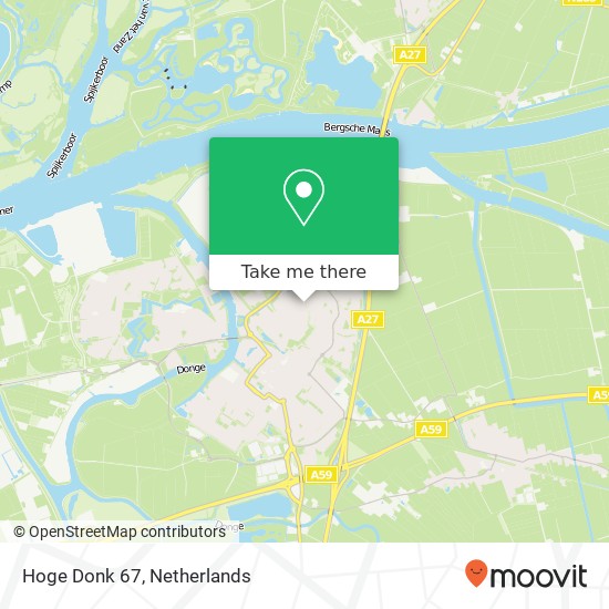 Hoge Donk 67, 4942 BC Raamsdonksveer kaart