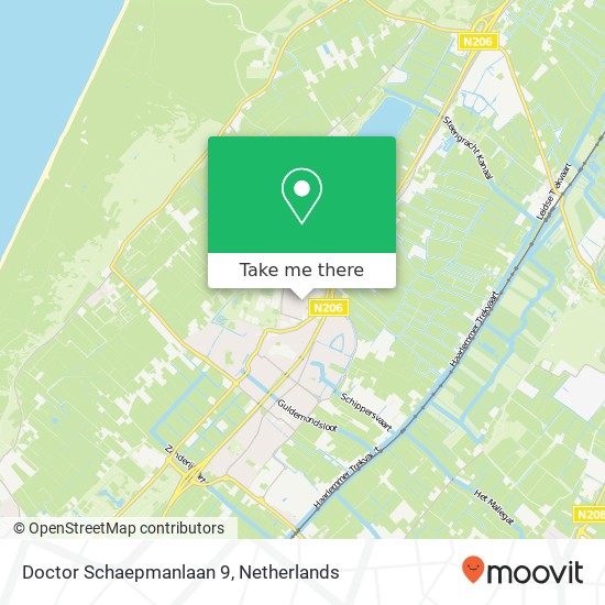 Doctor Schaepmanlaan 9, 2211 AR Noordwijkerhout kaart