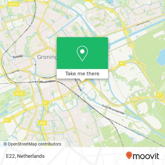 E22, 9723 Groningen kaart