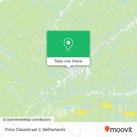 Prins Clausstraat 2, 2825 BG Berkenwoude kaart