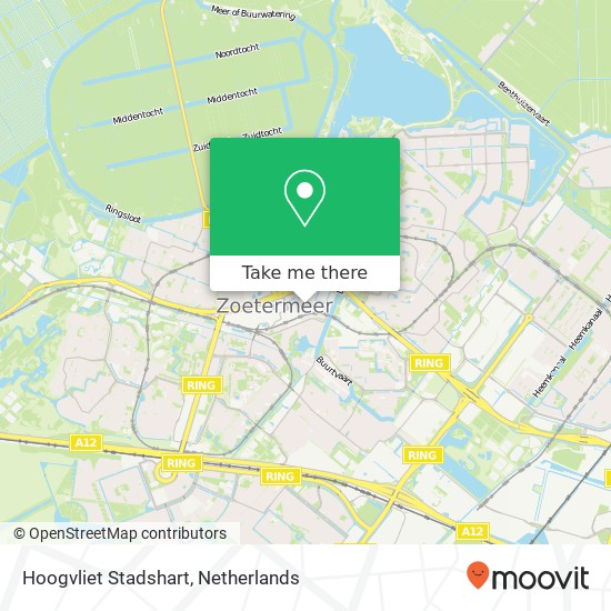 Hoogvliet Stadshart, Oostwaarts kaart