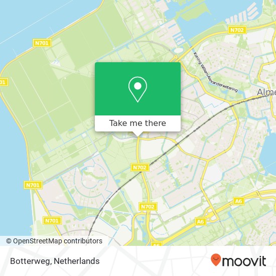 Botterweg, 1311 GC Almere kaart