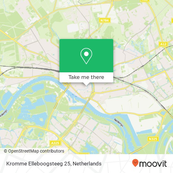 Kromme Elleboogsteeg 25, 6811 DS Arnhem kaart