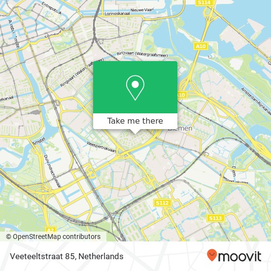 Veeteeltstraat 85, 1097 WR Amsterdam kaart