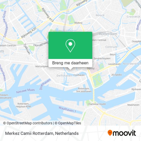 Merkez Camii Rotterdam kaart