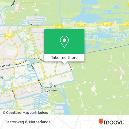 Castorweg 6, 8938 BE Leeuwarden kaart