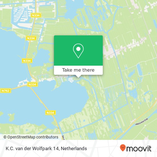 K.C. van der Wolfpark 14, 7946 AS Wanneperveen kaart