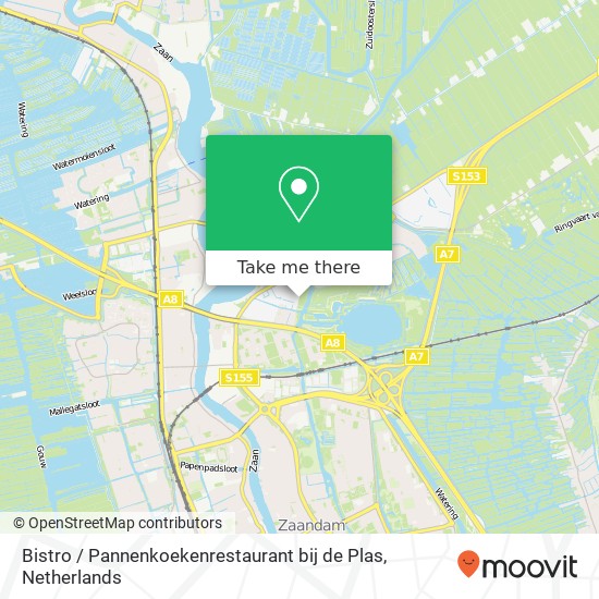 Bistro / Pannenkoekenrestaurant bij de Plas, Kalverpad kaart