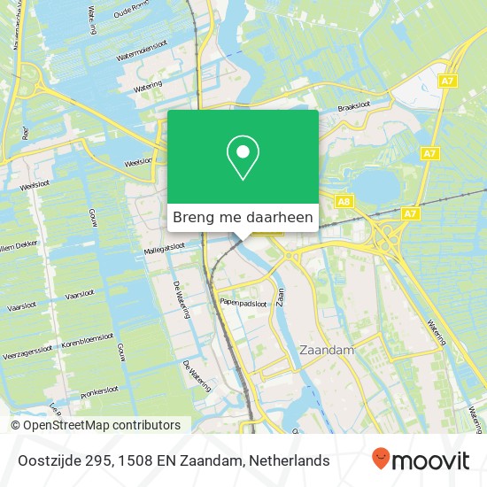 Oostzijde 295, 1508 EN Zaandam kaart