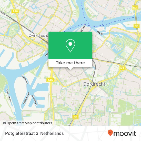 Potgieterstraat 3, 3314 SC Dordrecht kaart