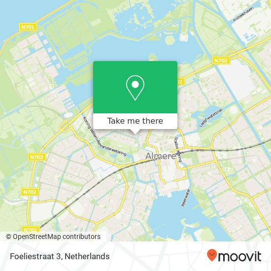 Foeliestraat 3, 1314 KS Almere-Stad kaart