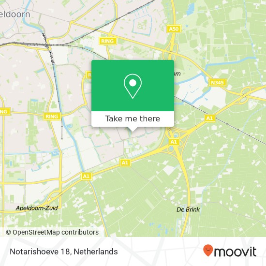 Notarishoeve 18, 7326 DA Apeldoorn kaart