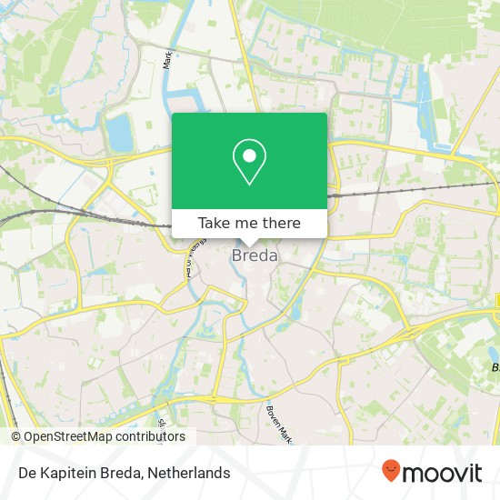 De Kapitein Breda, Reigerstraat 22 4811 XB Breda kaart