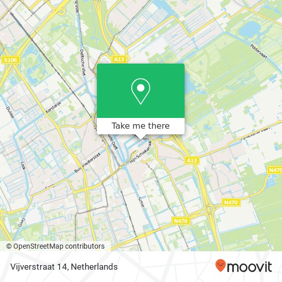 Vijverstraat 14, 2611 SE Delft kaart