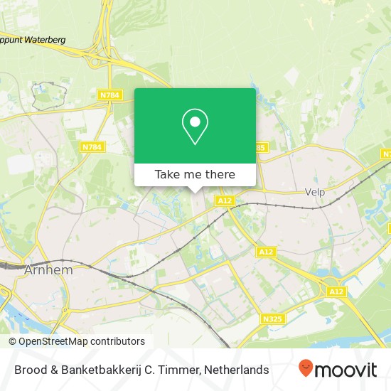 Brood & Banketbakkerij C. Timmer, Potgieterstraat 8 6824 NP Arnhem kaart
