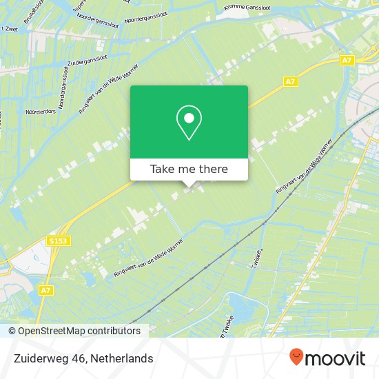 Zuiderweg 46, 1456 NE Wijdewormer kaart