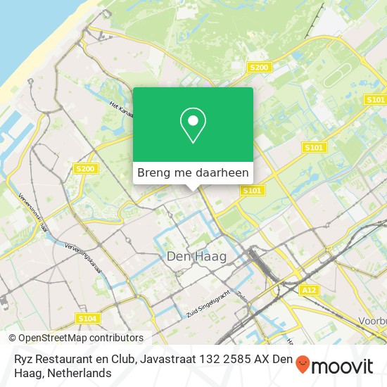 Ryz Restaurant en Club, Javastraat 132 2585 AX Den Haag kaart