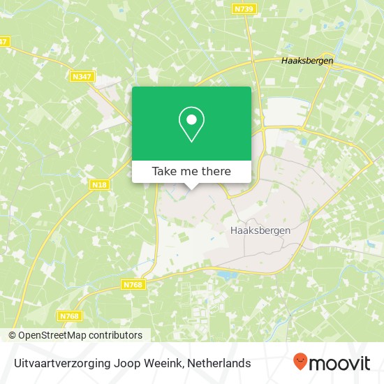 Uitvaartverzorging Joop Weeink, H. V.D. Haarstraat kaart
