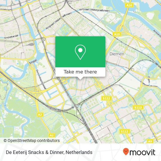 De Eeterij Snacks & Dinner, Dorpsplein 75 1115 CV Duivendrecht kaart