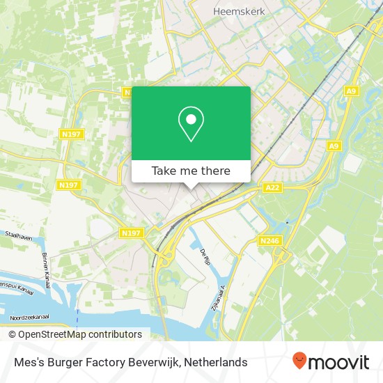 Mes's Burger Factory Beverwijk, Breestraat 161 1941 EH Beverwijk kaart