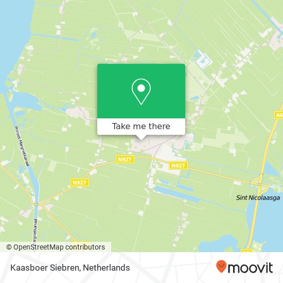 Kaasboer Siebren, Groenendal 20 8521 LL Sint Nicolaasga kaart