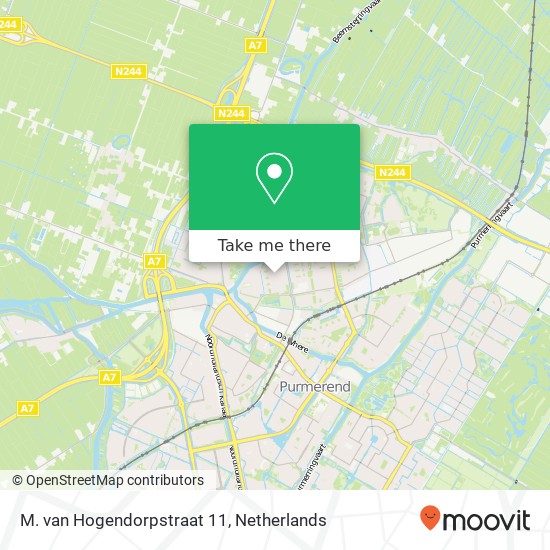 M. van Hogendorpstraat 11, 1442 AS Purmerend kaart