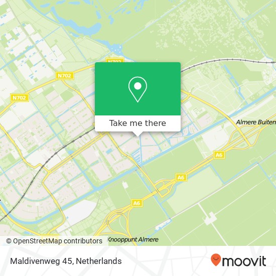 Maldivenweg 45, Maldivenweg 45, 1339 PP Almere, Nederland kaart