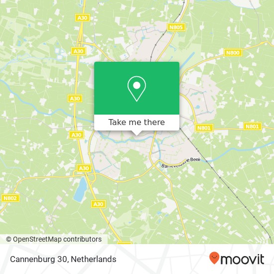 Cannenburg 30, 3772 BH Barneveld kaart