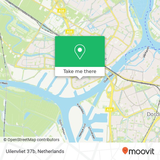 Uilenvliet 37b, Uilenvliet 37b, 3333 BS Zwijndrecht, Nederland kaart