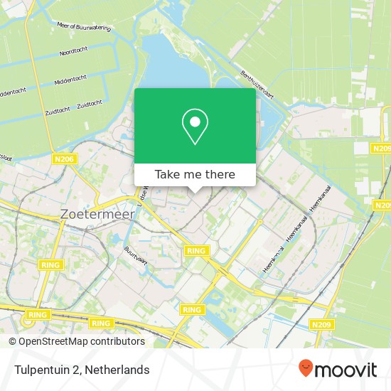 Tulpentuin 2, 2724 PB Zoetermeer kaart
