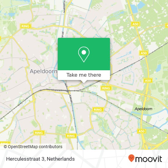 Herculesstraat 3, 7321 EH Apeldoorn kaart